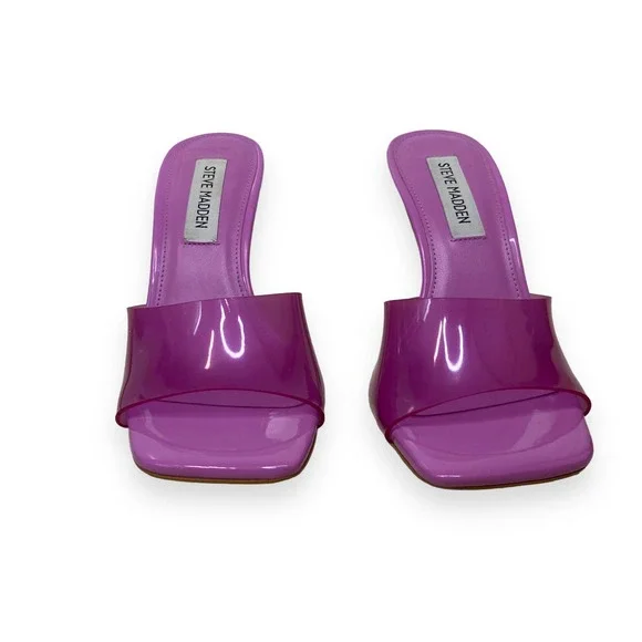 Steve Madden Signal Open Toe Heeled Sandal Clear Lilac - Picture 4 of 8